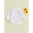 thumbnail image 4 of Bslissey Baby Girls Cute Sweatshirt Romper Floral Plaid Print Long Sleeve Bodysuit Newborn Infant Casual Jumpsuit Fall Daily Clothes 3M 6M 12M 18M, 4 of 9