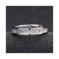 thumbnail image 3 of Womens Full Eternity Diamond Wedding Band, Baguette Cut Channel Set Diamond Band, 14K White Gold Plated, 1.6 Ct Simulated Diamond, 3 of 4