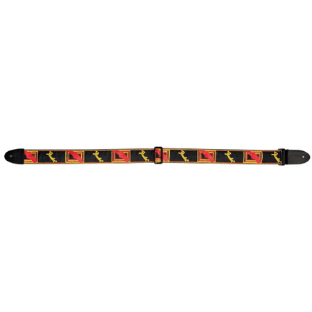 Fender Black/Yellow/Red Monogrammed Strap