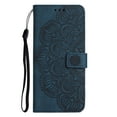 thumbnail image 2 of Luxury Flip Wallet Card Case Compatible For Samsung Galaxy S22 Plus Mandala Embossed Folio PU Leather Kickstand Shockproof Magnetic Full Cover with Wrist Strap.For Samsung Galaxy S22 Plus,Blue, 2 of 7