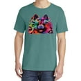 thumbnail image 2 of Wild Bobby,Colorful Rainbow Pomeranian Dog Dog Lover Garment-Dyed Washed Look Short Sleeve Tees, Emerald, 2XL, 2 of 3