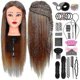 thumbnail image 1 of Frcolor Mannequin Head Set With Hair Salon Training Head Stand Set Hair Training Model Hairdressers Free Table Clamp And Braid Set Salon Styling Beaut, 1 of 2