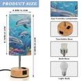 thumbnail image 2 of Touch-Control 3-Color Desk Lamp with Plug – Energy-Saving LED + 3 Simultaneous Charging Ports Cute Dolphins Colorful Coral, 2 of 8
