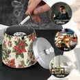 thumbnail image 4 of Yayeee Ashtray with Lid for Cigarette Smokeless Stainless Steel Home Ash Holder, Christmas Poinsettia, 4 of 7