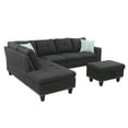 thumbnail image 3 of Left Hand Facing 98" Chaise Sectional With - Grey Linen Upholstery Charcoal Storage, 3 of 5