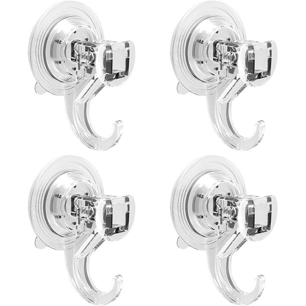 Suction Cup Hooks 4 Pack, Shower Suction Hooks Clear Window Suction