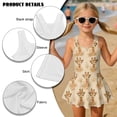 thumbnail image 4 of DISNIMO Giraffe Print Girls One Piece Swimsuits Sleeveless Swim Dress for Kids Girls Hawaiian Summer Swimwear with Skirt, 4 of 8