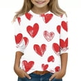 thumbnail image 2 of COM1950s Chemise de la Saint-Valentin pour Garçons, Chemise de la Saint-Valentin pour Garçons et Filles, Imprimé Saint-Valentin pour Garçons et Adultes, Manches Trois-Quarts, Col Rond, Chandail de Base, Chemise de la Saint-Valentin, 2 of 9