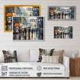 thumbnail image 4 of Designart "Blue And Grey Reflections Of A Rainy Day" City Art Deco Canvas Art Print, 4 of 5