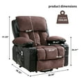 thumbnail image 6 of Segmart Massage Recliner Chairs with Remote Control, PU Leather Ergonomic Recliner Chair with Bread-Type Handrail & Padded Seat Backrest, Black & Brown, 6 of 8