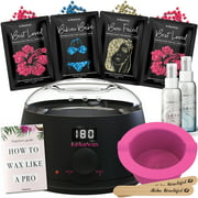 KoluaWax At Home Body Waxing Kit with Pro Wax Warmer. Includes all KoluaWax Hot Wax Formulas for all hair types. Try the best at home hot wax kit for legs, face, eyebrows, bikini area, and Brazilian.