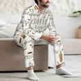 thumbnail image 7 of Naloa Coffee Men’s Pajamas Set - Long Sleeve Button Down Sleep Shirt and Pajama Bottoms Sleepwear Set-XX-Large, 7 of 7