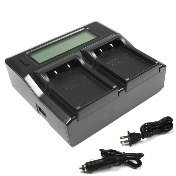 Wasabi Power Chargeur de Batterie Double LCD pour Fujifilm NP-T125, Compatible avec Batterie OEM, Charge Complète en 60-90 Minutes, Inclut Adaptateur de Voiture 12V