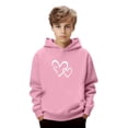 thumbnail image 5 of EnJoCho Youth Boys Girls Hooded Sweatshirt Fleece Pullover Top Fashion Casual Warm Winter Fall Cozy Comfortable Loungewear Kids Teen Clothes School Daily, 5 of 7