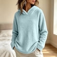 thumbnail image 2 of fatyb Sherpa Pullover Womens Fuzzy Fleece Hoodies Casual Long Sleeve Double Fleece Hooded Sweatshirt, 2 of 7