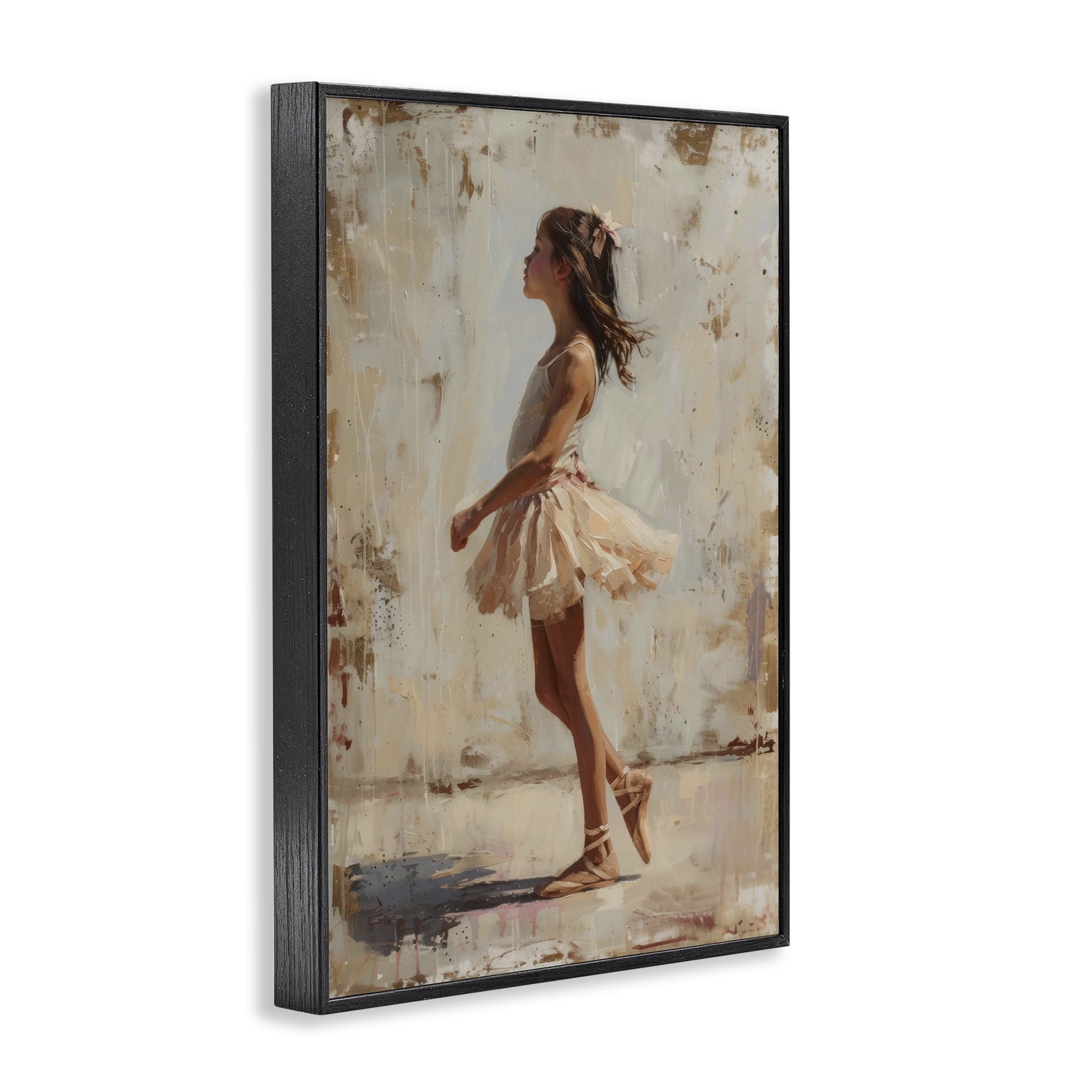 Stupell Industries Ballerina in Soft Light Black Framed Giclee Art, design by Creative Studio