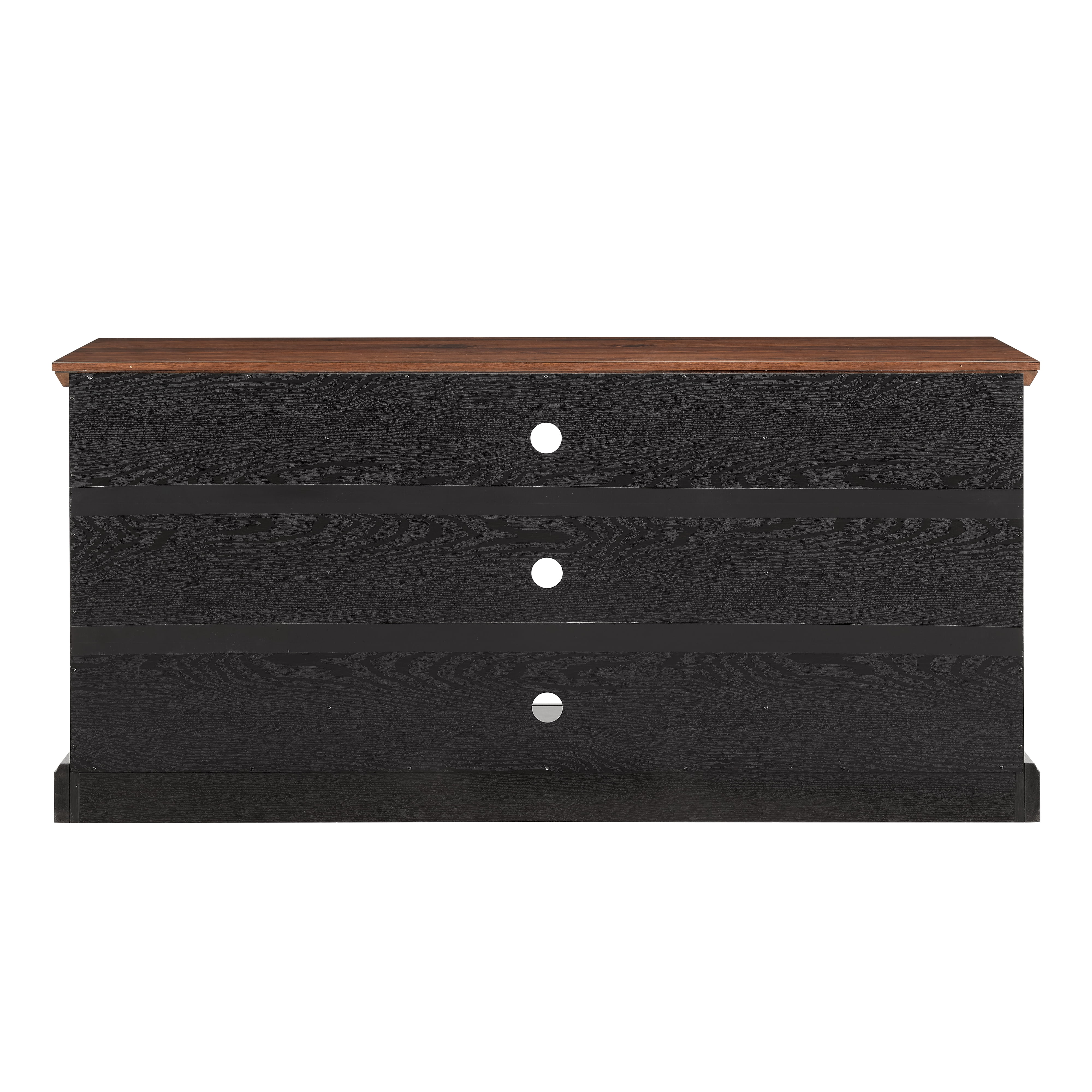 Mainstays Farmhouse TV Stand for TVs up to 70", Black/Walnut