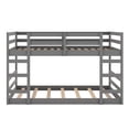 thumbnail image 4 of Bellemave Low Full Over Full Bunk Beds, Juniors Floor Bunk Bed with Ladder and Guardrails, Wood Full Bunk Bed for Teens,  Gray, 4 of 8