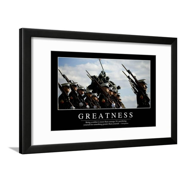 greatness inspirational quote and motivational poster framed print