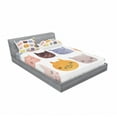 thumbnail image 3 of Ambesonne Animal Fitted Sheet & Pillow Sham Set, Colorful Humor Fun Cat, Twinxl, Multicolor, 3 of 3