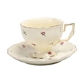 thumbnail image 4 of Juego de taza y platillo de café de cerámica, juego de taza de té de tarde, regalo único para inauguración de casa, vajilla portátil con asa, de, 4 of 8