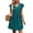 Blue, variant on Summer Women's Short Sleeve Mini A-Line Dress Solid Color V Neck Loose A Line Out Wear