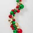 thumbnail image 3 of RAZ Imports 4' Red, Green, and Gold Traditional Large Ball Ornament Shatterproof Christmas Garland, 3 of 6