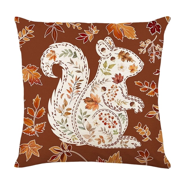 Wdhugt Housse de Coussin en Nylon Spandex Imprimé Érable Automne pour Décoration Intérieure Style D 45X45Cm Design Multicolore Doux et Durable pour Usage Intérieur et Extérieur