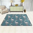 thumbnail image 2 of SKYSONIC Christmas Flamingo Non-Slip Area Rug, Winter Snowy Snowflake Floor Carpet Comfort Floor Mats Decor for Indoor Front Porch Living Room Bedroom Kitchen, 36"x24", 2 of 5