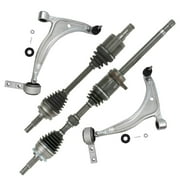Detroit Axle - Front CV Axle Shafts + Lower Control Arms w/ Ball Joints Replacement for 2002 - 2006 Nissan Altima [2.5L Automatic Transmission w/ 4-Wheel ABS] - 4pc Set