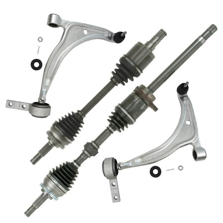Detroit Axle - Front CV Axle Shafts + Lower Control Arms w/ Ball Joints Replacement for 2002 - 2006 Nissan Altima [2.5L Automatic Transmission w/ 4-Wheel ABS] - 4pc Set