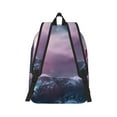 thumbnail image 2 of Honeii lighthouse Waves Torrential Rain Print Canvas College Laptop Backpack, Durable Rucksack Travel Notebook Bag School Backpack Book Bag for Men Women-Medium, 2 of 7