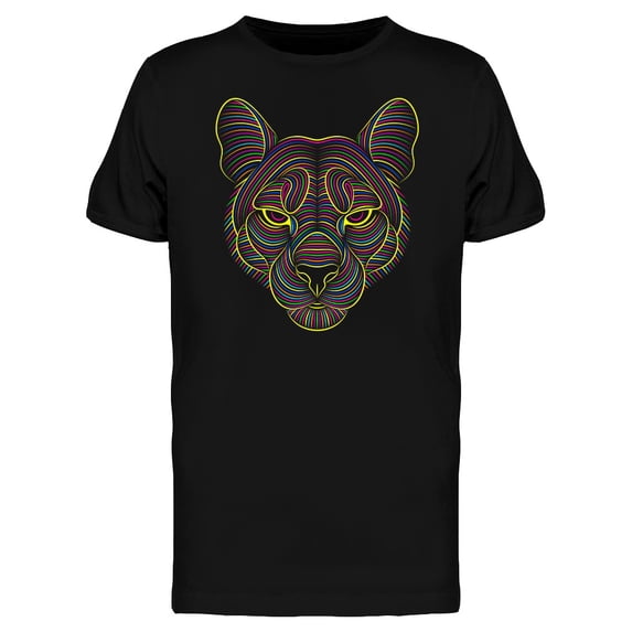Synth Feline Head T-Shirt Men -Image by Shutterstock, Male 3X-Large