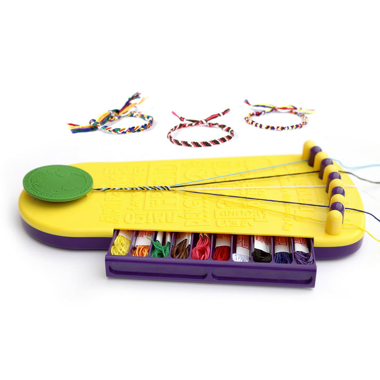 Choose Friendship, My Friendship Bracelet Maker, 20 Pre-Cut Threads Craft Kit / Kids Jewelry Kit Macaroon