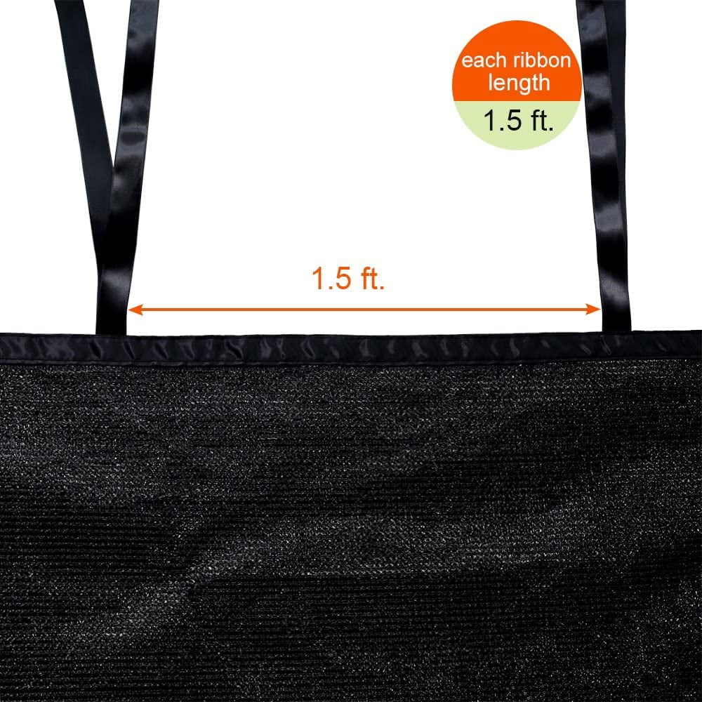 Shatex 90% Shade Cloth Black Sunblock Fabric with Rope UV Resistant for Patio/Pergola/Canopy,10x16ft
