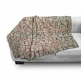 thumbnail image 3 of Retro Soft Flannel Fleece Throw Blanket, Antique Latin Culture Alphabet Writing Carved on the Tombstone Print, Cozy Plush for Indoor and Outdoor Use, 60" x 80", Peach Dark Coral Taupe, by Ambesonne, 3 of 6
