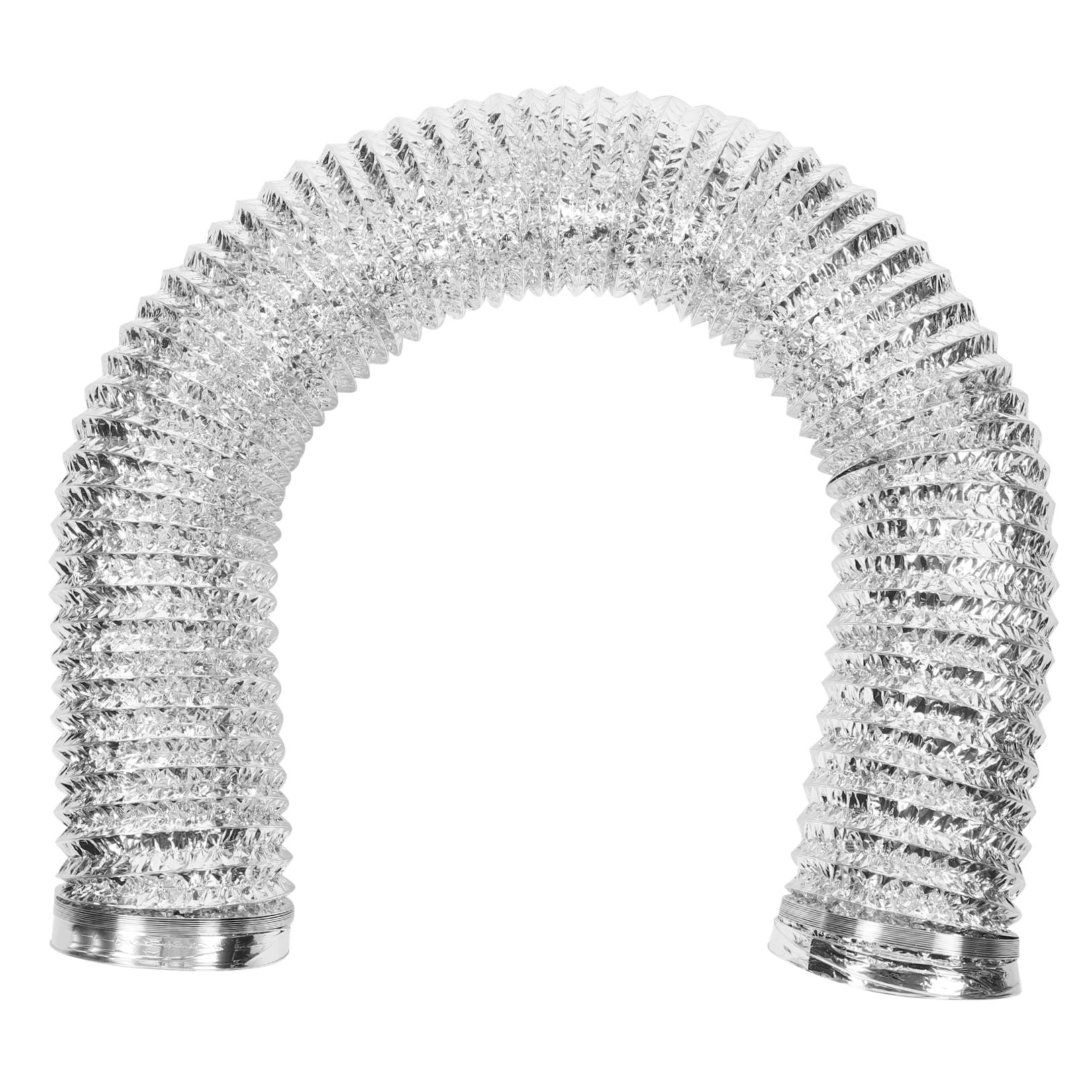 Pawsdot 1Pc Plated Silver Aluminum Dryer Duct Hose with Fire Resistance for Exhaust Fan Ventilation Use