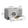 thumbnail image 3 of Dextrus Covered Cat Litter Box, Enclosed Litter Box with Drawer, Front Entry & Top Exit, Easy Clean Hooded Design, Gray, 3 of 9