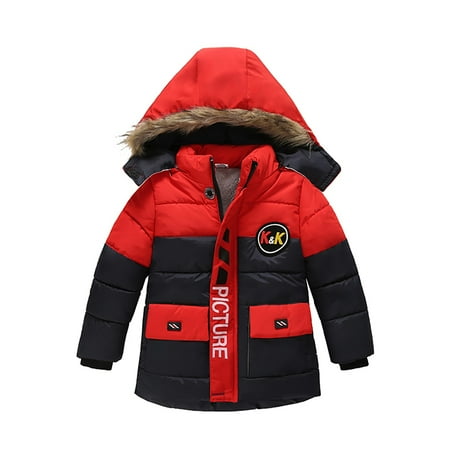 

Odeerbi Reduced Baby Boys Coats Winter Outerwear Jackets Kids Solid Hooded Down Coat Jacket Outwear Padded Clothes