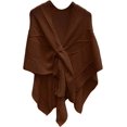 thumbnail image 1 of LinYooLi Poncho Cape Élégant pour Femmes - Croisé devant Couleur Unie - Cardigan Tricoté, 1 of 7