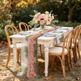 thumbnail image 6 of Pink Tulips 10ft Cheesecloth Table Runner for Wedding 27"x120", Spring Romance Floral Flower Field Garden Botanical Kitchen Dinner Sheer Tulle Chiffon Dresser Scarf, Holiday Party Decorations, 6 of 9