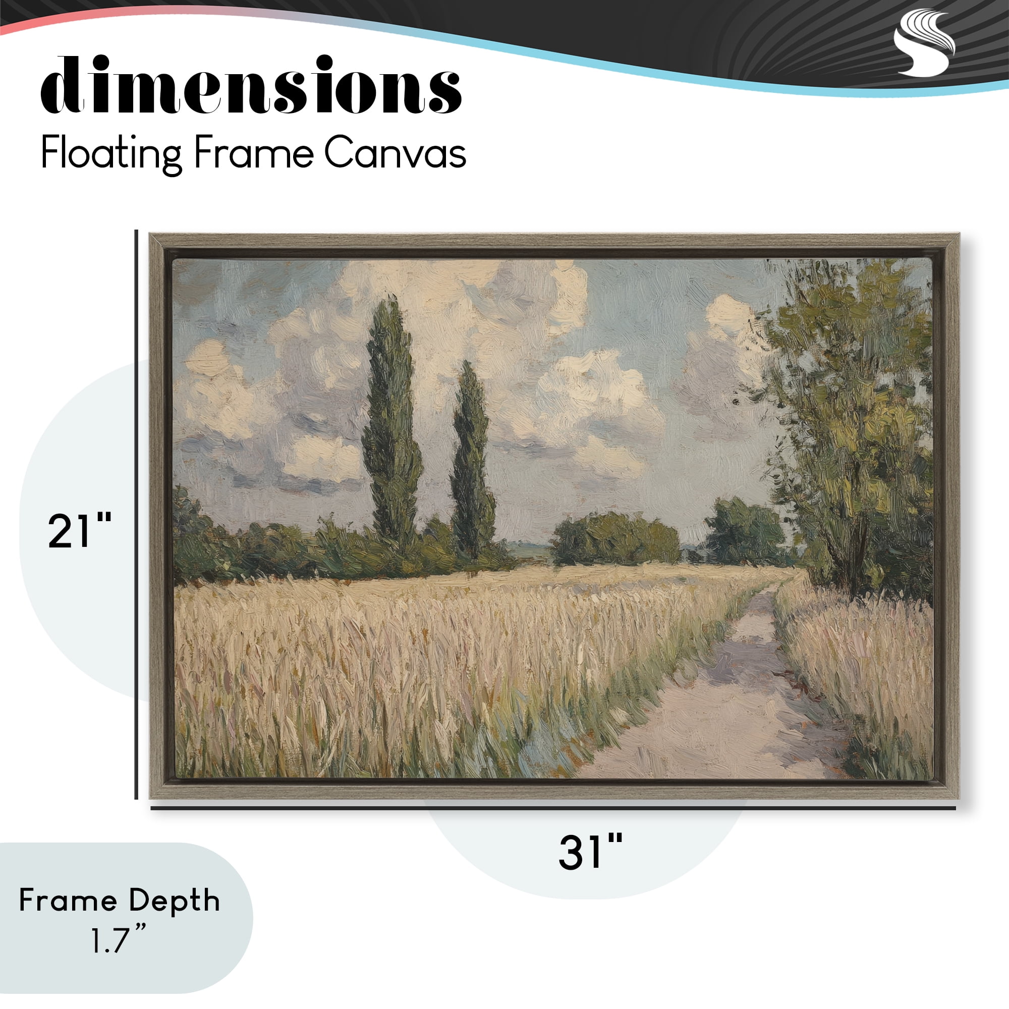 Stupell Industries Summer Path Between Poplars Brown Framed Floater Canvas Wall Art, design by Petal Prints Design