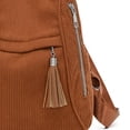 thumbnail image 4 of Stylago Corduroy Backpacks for Women with Tassel Front Pockets Casual Computer Daypack Ladies Medium Laptop Bags for Work Brown, 4 of 7