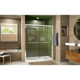 thumbnail image 2 of DreamLine Duet 32 in. D x 60 in. W x 74 3/4 in. H Semi-Frameless Bypass Shower Door in Chrome and Right Drain White Base, 2 of 15
