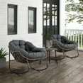 thumbnail image 3 of Outdoor Rocking Chair with Padded Cushion, Oversized Rattan Wicker egg Chair Outdoor with  All-Weather Steel Frame, 250lbs Capacity, Modern Lounge Rocker for Front Porch Living Room Bedroom, Grey, 3 of 9