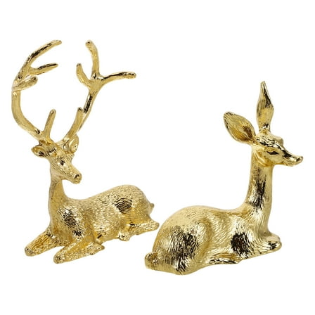HAMPPLIES Reindeer Decor Golden Metal 2Pcs Decoration