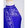 thumbnail image 4 of Aislor Robe de Danse Lyrique Moderne pour Filles, Robe Justaucorps en Dentelle Florale, Jazz Latin, Ballet, Bleu 12, 4 of 7