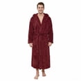 thumbnail image 4 of U2SKIIN Mens Robe Big and Tall with Hood,Full Length Plush Robe for Men Long Fleece Bathrobe（Burgundy, 2XL/3XL）, 4 of 7