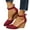 Wine, variant on Womens Platform Wedge Sandals Ankle Buckle Strap Closed Toe Heel Pumps Dress Shoes Size 6-11