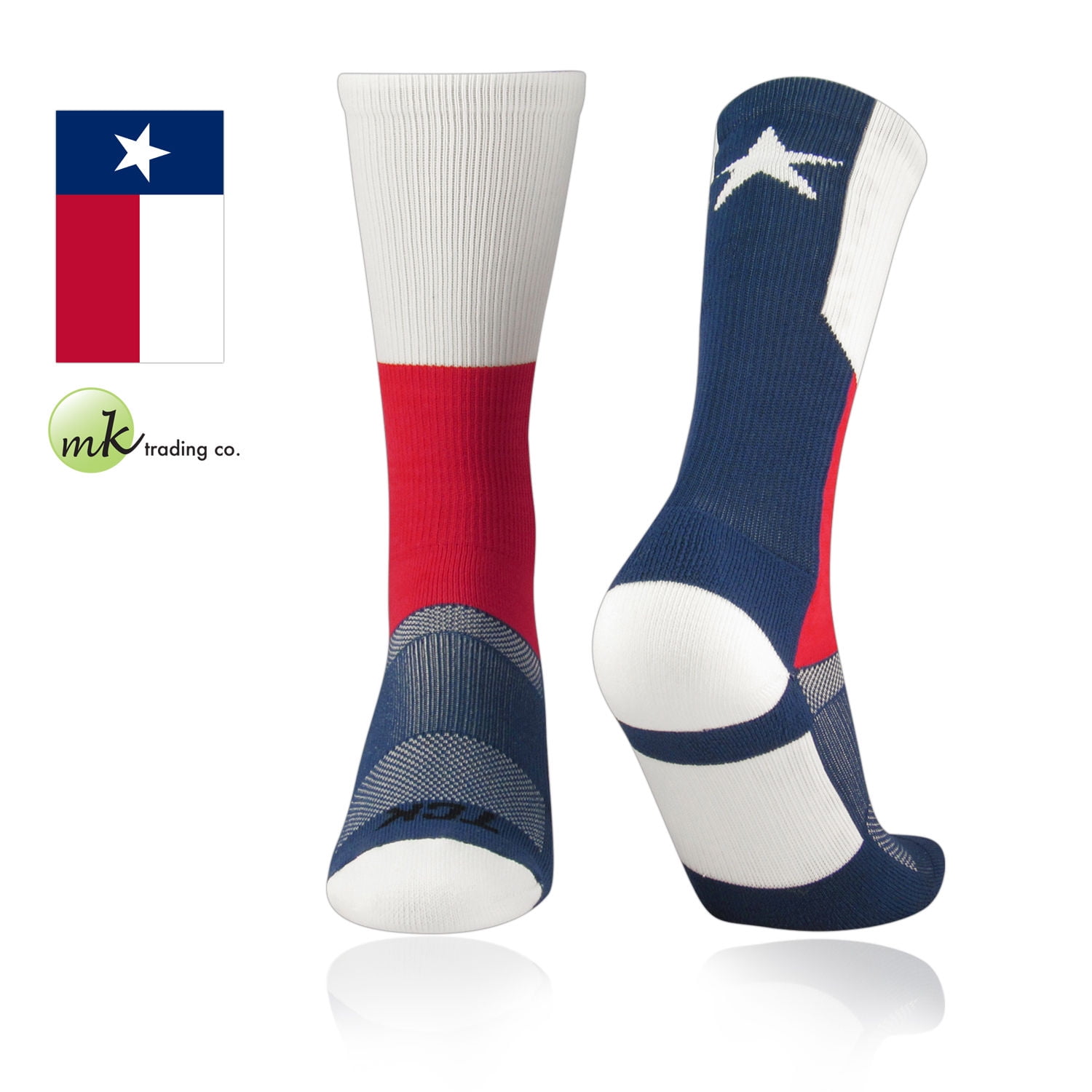 Chaussettes De Sport TCK Performance - Blanc Et Bleu Royal, Taille XL, Lot De Sport